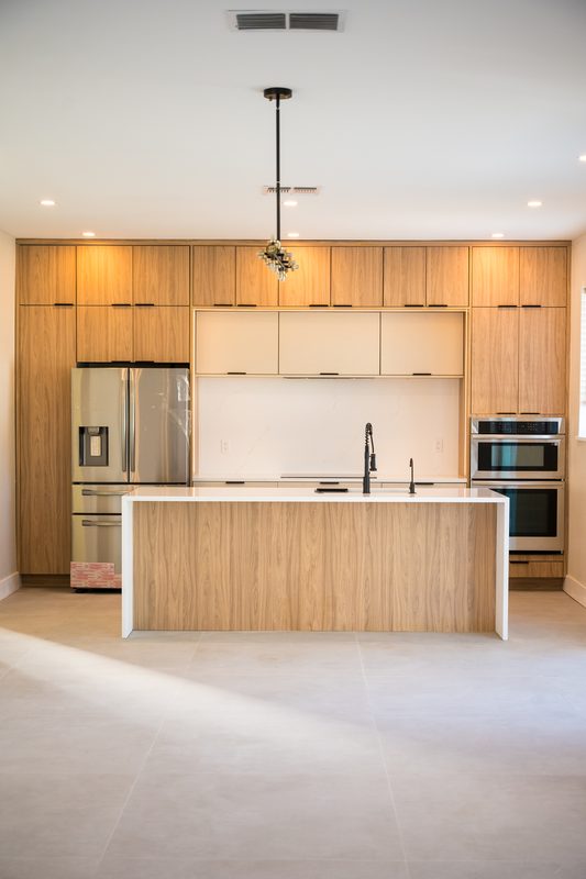 Modern kitchen with custom wood cabinetry