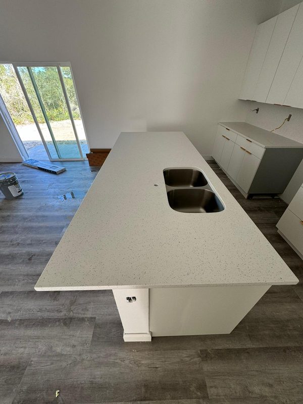 Modern kitchen with custom island cabinetry