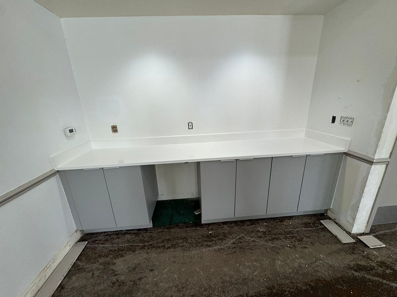 Custom mudroom with integrated cabinetry