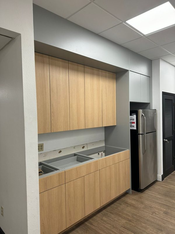 Functional kitchen with natural oak cabinetry