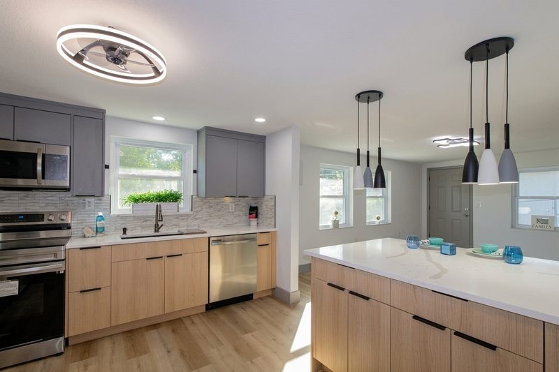 Contemporary Kitchen with Custom Wood Cabinetry