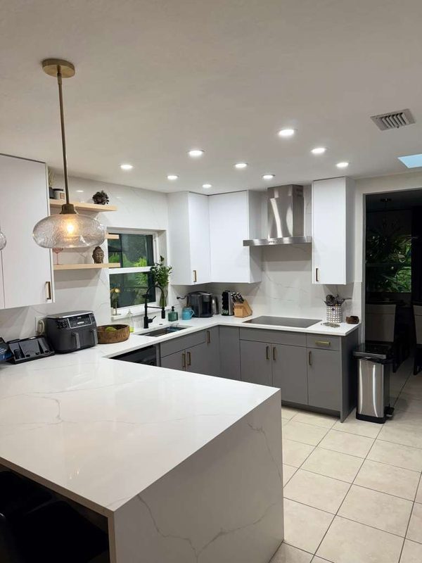 Contemporary kitchen with custom cabinetry