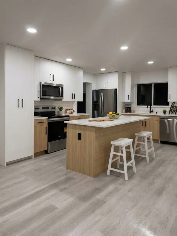 Modern kitchen with custom two-tone cabinetry