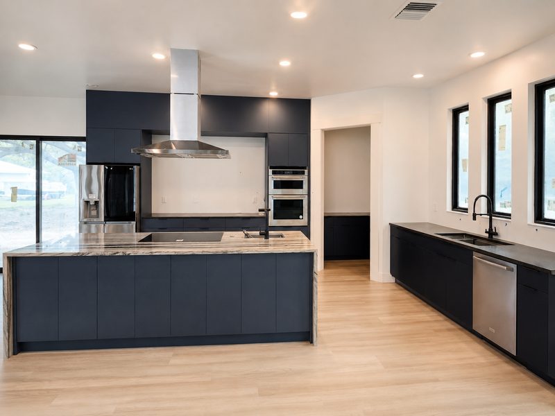 Contemporary kitchen with custom cabinetry