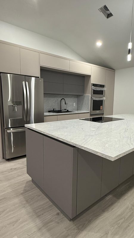 Contemporary kitchen with custom cabinetry