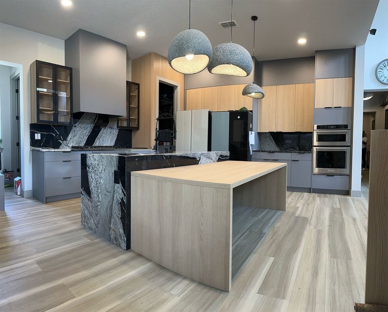 Contemporary Kitchen with Custom Island Cabinetry