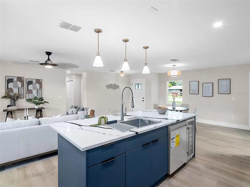 Contemporary Kitchen with Custom Island Cabinetry