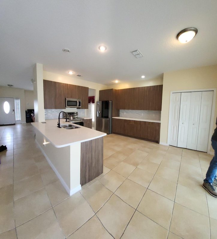 Contemporary kitchen with custom wood cabinetry
