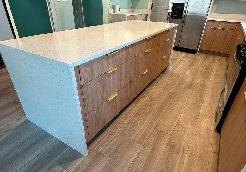 Contemporary Kitchen with Custom Wood Island