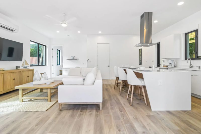 Modern open-concept kitchen with custom cabinetry