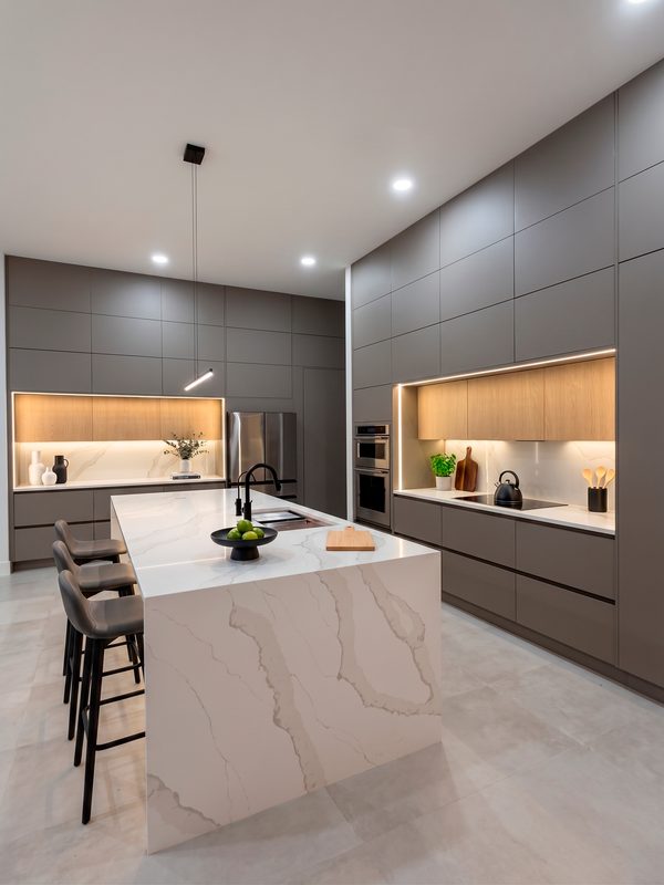 Contemporary kitchen with custom cabinetry