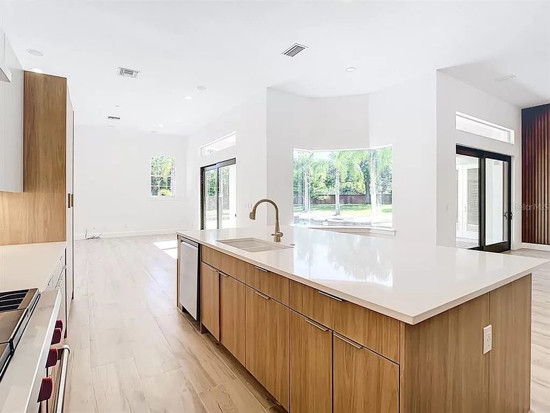 Modern kitchen with custom wood cabinetry
