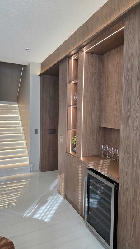 Modern bar with integrated wine storage