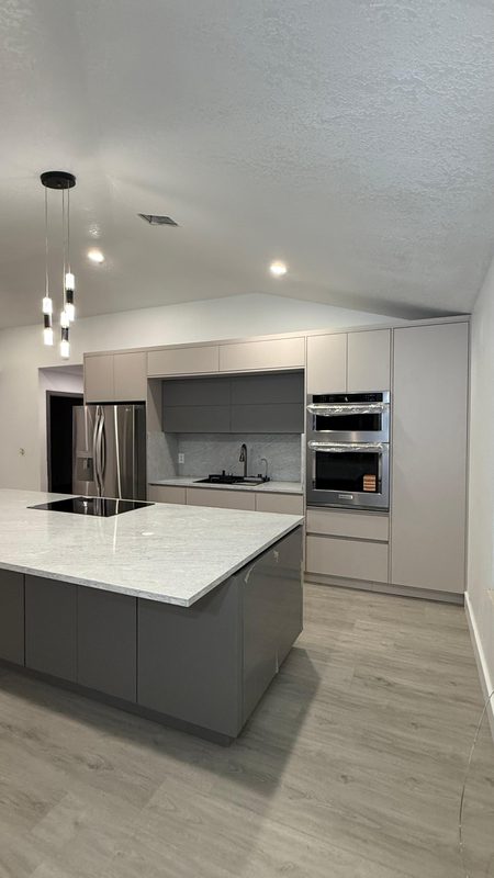 Contemporary kitchen with custom cabinetry