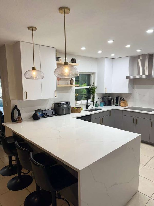 Contemporary Kitchen with Custom Two-Tone Cabinetry