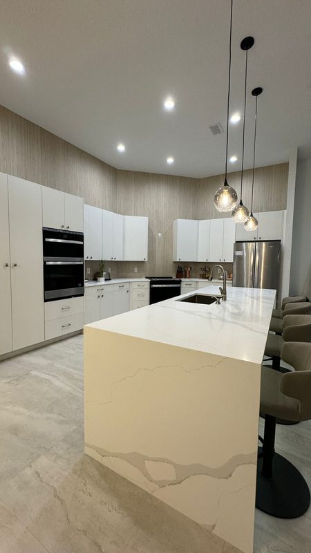 Contemporary Kitchen with Custom Island Cabinetry