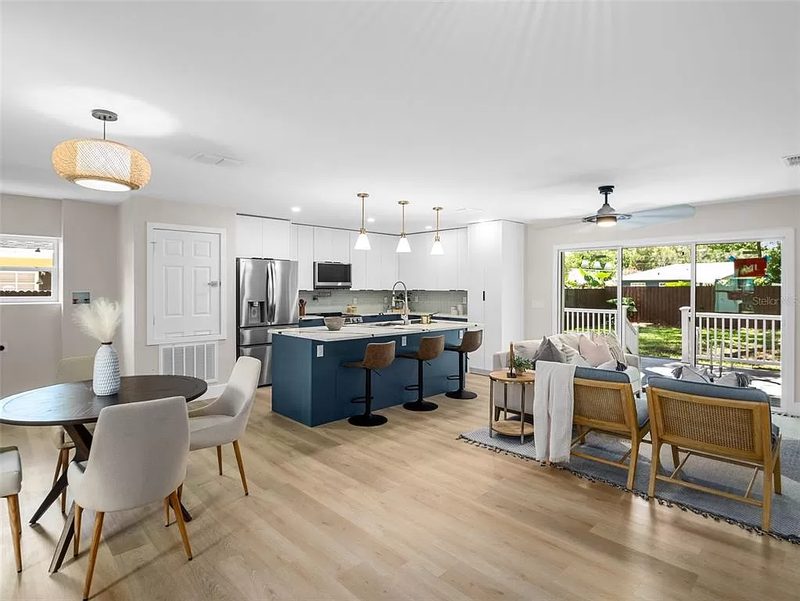 Open-Plan Kitchen with Custom Island Cabinetry
