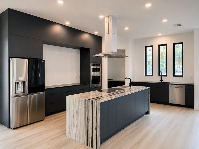Modern Kitchen with Custom Island Cabinetry