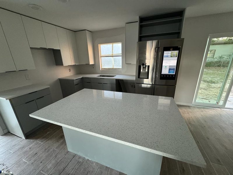 Contemporary Kitchen with Custom Island Cabinetry