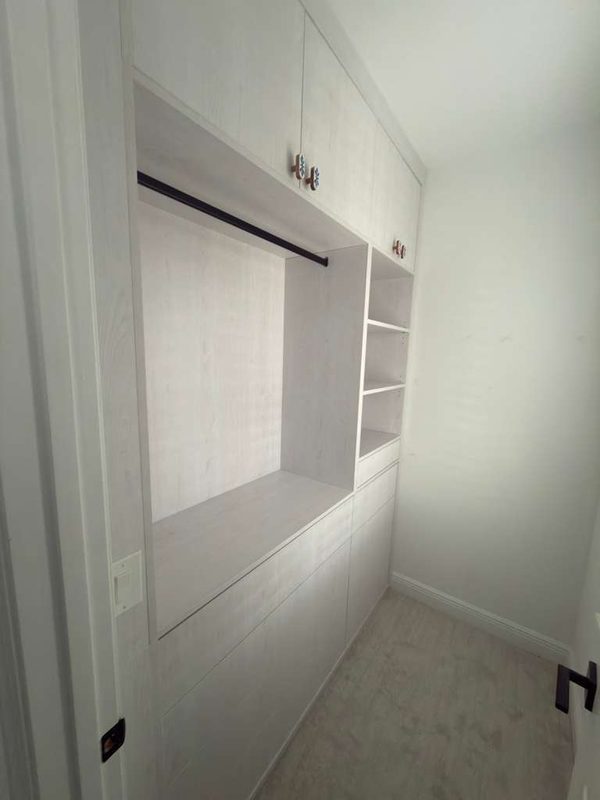 Luxury closet with integrated built-in storage