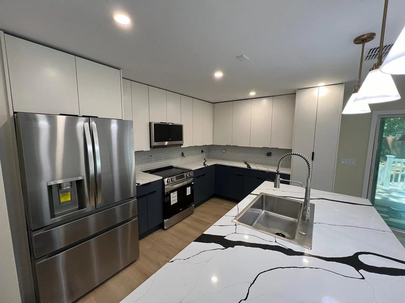 Contemporary kitchen with custom cabinetry