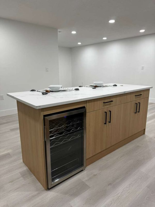 Modern kitchen with custom island cabinetry