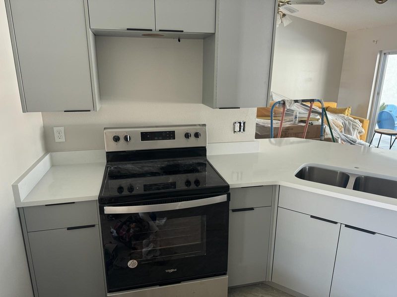 Contemporary kitchen with custom cabinetry