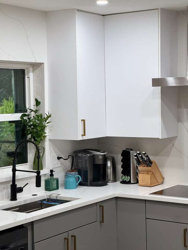 Modern kitchen with custom two-tone cabinetry