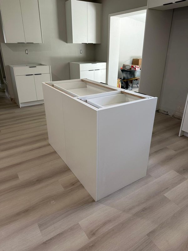 Custom Kitchen with Minimalist Island Design