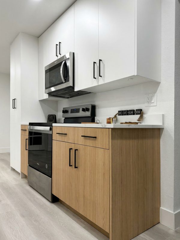 Contemporary kitchen with custom cabinetry