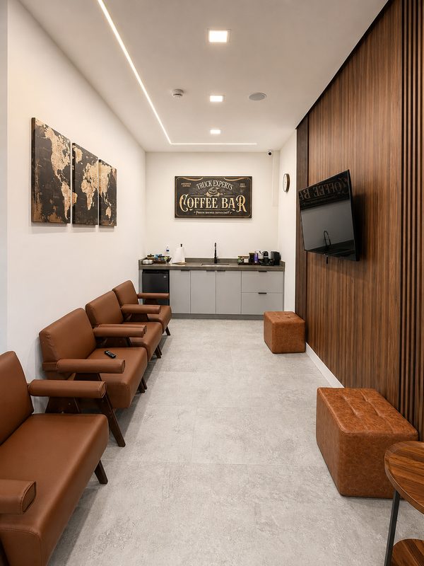 Sophisticated coffee bar with custom cabinetry