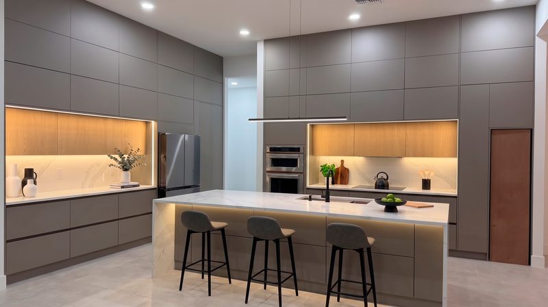Contemporary Kitchen with Custom Cabinetry