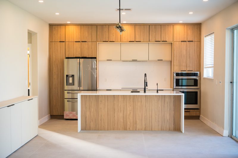 Contemporary Kitchen with Custom Wood Cabinetry