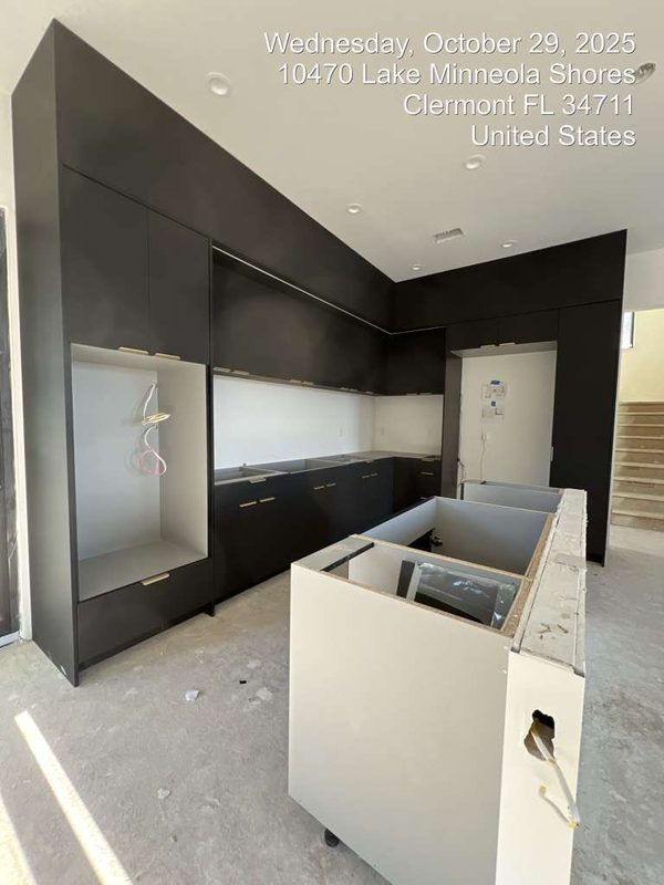 Contemporary Kitchen with Custom Black Cabinetry