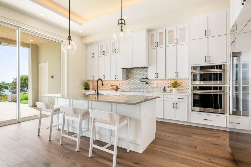 Contemporary Kitchen with Custom White Cabinetry