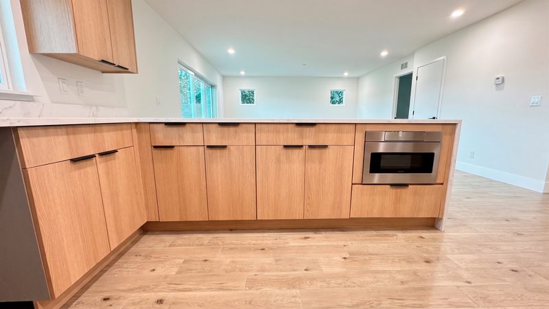 Contemporary Kitchen with Custom Wood Cabinetry
